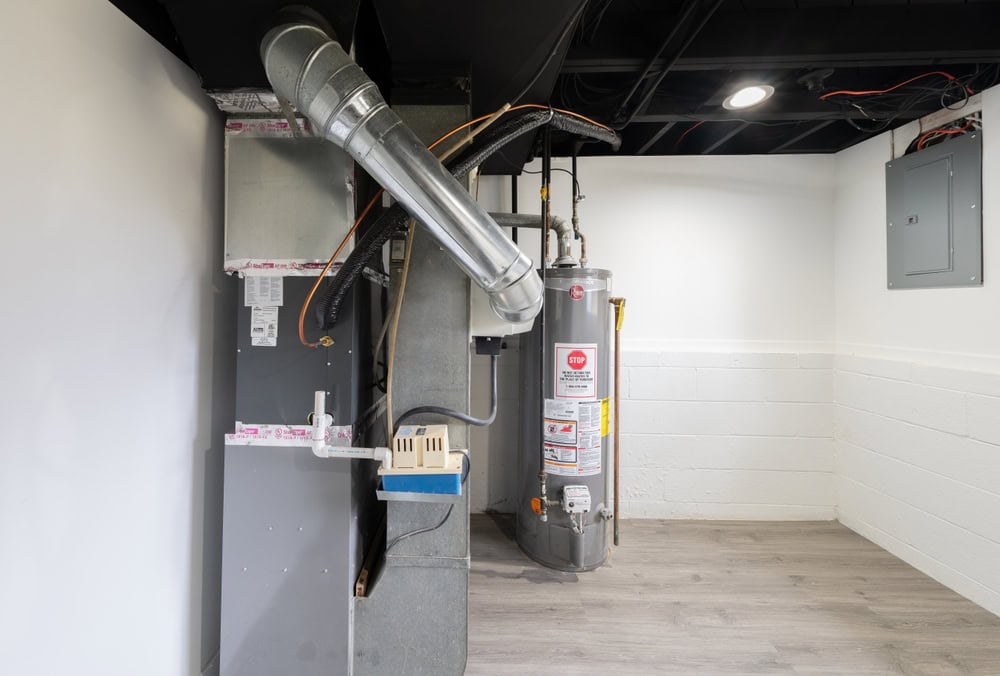 Furnace and hot water system in a North Attleboro home, professionally installed and serviced by Dempsey Energy